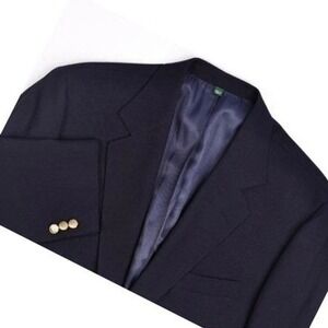 Orvis Blazer Traveler's Hopsack Mens 44L GOLD BUTTONS Wool Blend Sport Coat Navy